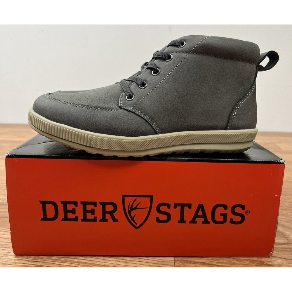 Deer Stags Kids Nolan Jr Casual Ankle Boots in Grey Big Boys Size 3 NEW